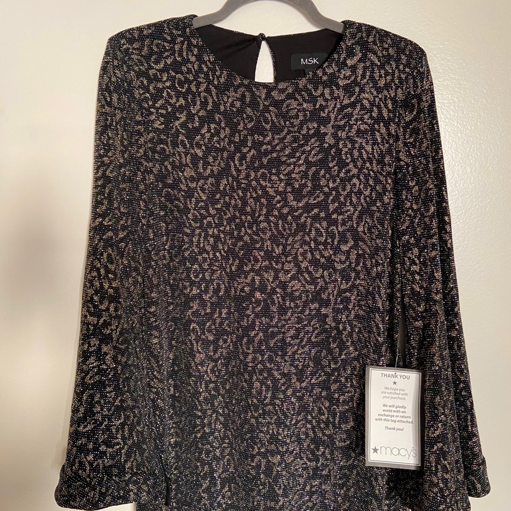 MSK Macy’s Gold and Black Medium Dress